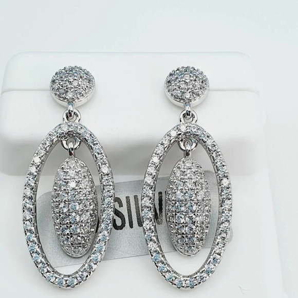 "925 Sterling Silver Cubic Zirconia Earrings, UU1P6A6110 - Picture 6 of 9